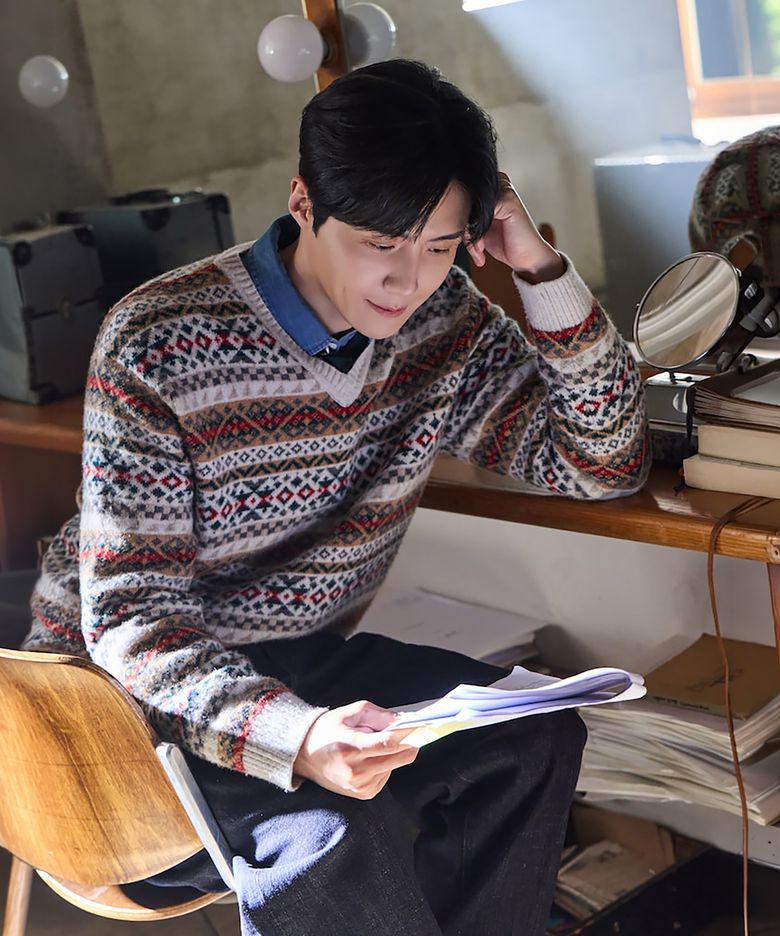 페어아일 V넥 풀오버  라이트 그레이