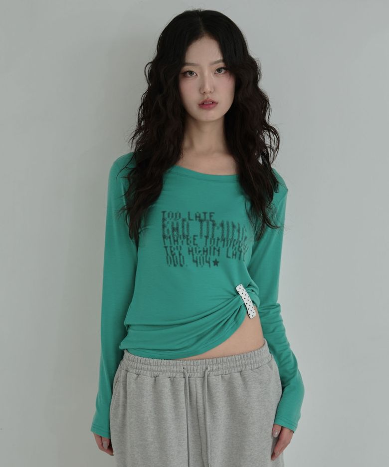 Pixel Lettering Slim Tee (green)