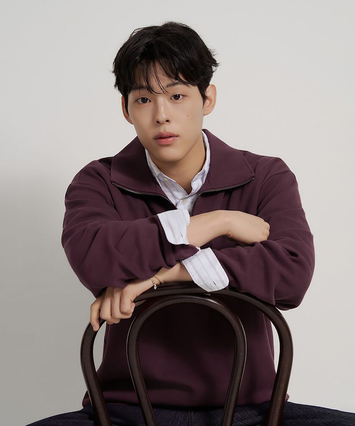 빈폴 멘(BEANPOLE MEN) [Essential] 이중직 쿼터집 티셔츠  와인