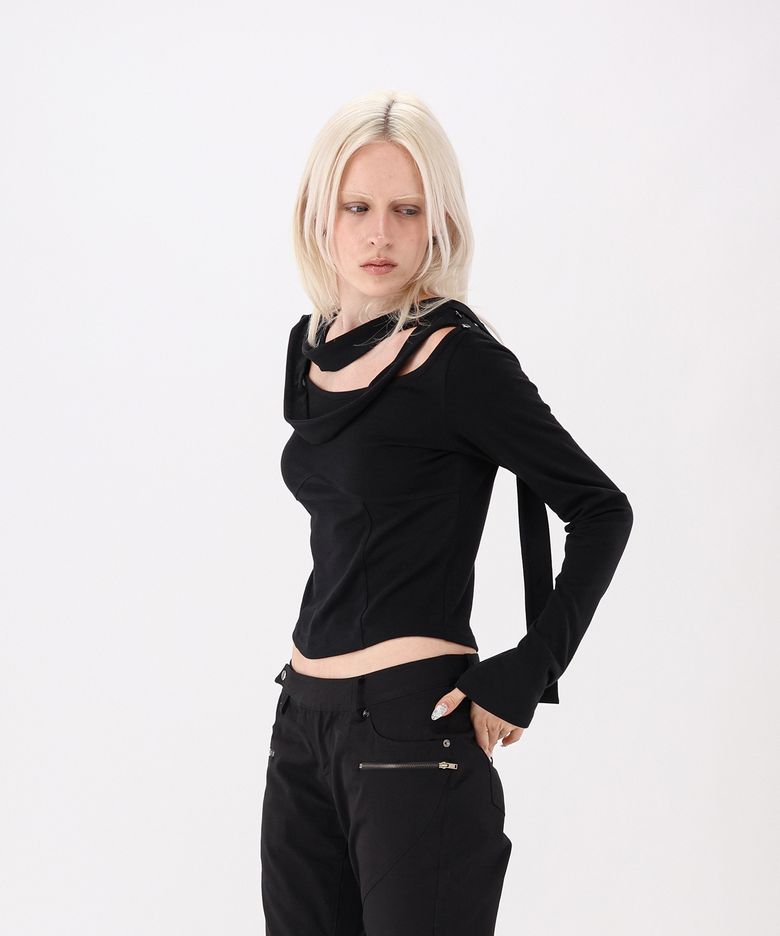 Neck Belt Top Black