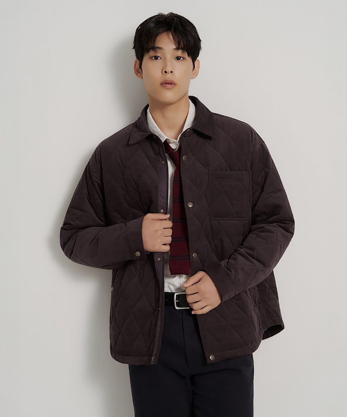 빈폴 멘(BEANPOLE MEN) 코듀로이 퀼팅 패딩 셔츠  브라운