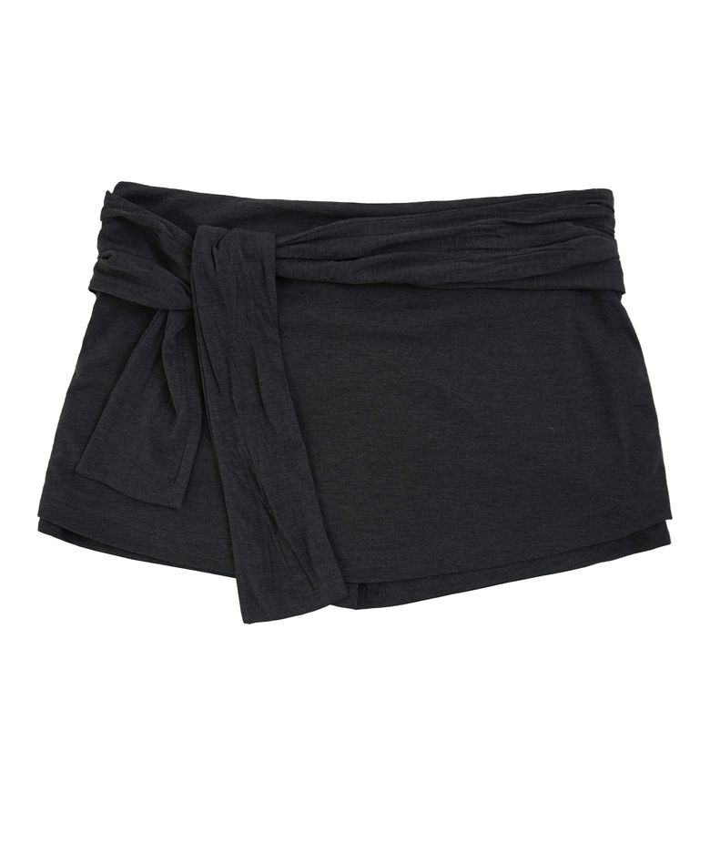 Layered Tie Wrap Skirt (charcoal)
