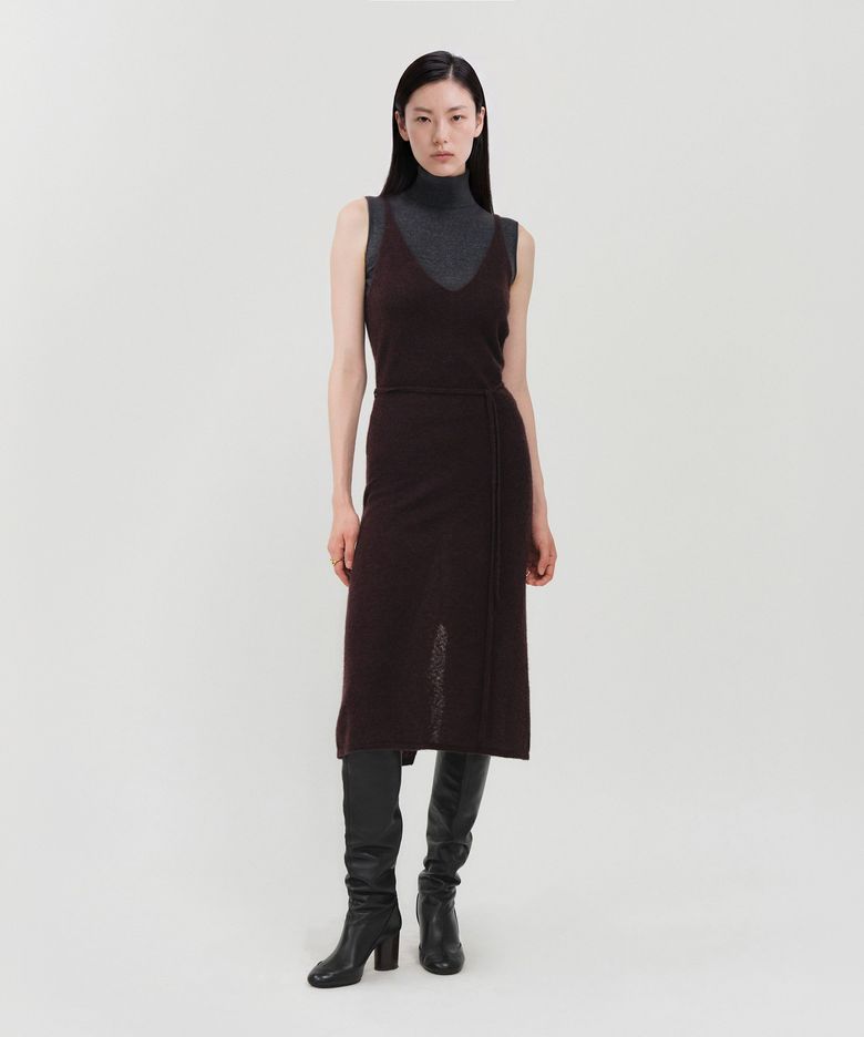 모헤어 레이어드 니트 드레스_퍼플 / MOHAIR LAYERED KNIT DRESS_PURPLE