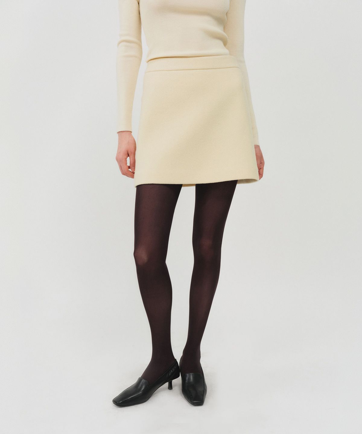 룩캐스트(LOOKAST) 소프트 울 트위드 미니 스커트_아이보리 / SOFT WOOL TWEED MINI SKIRT_IVORY