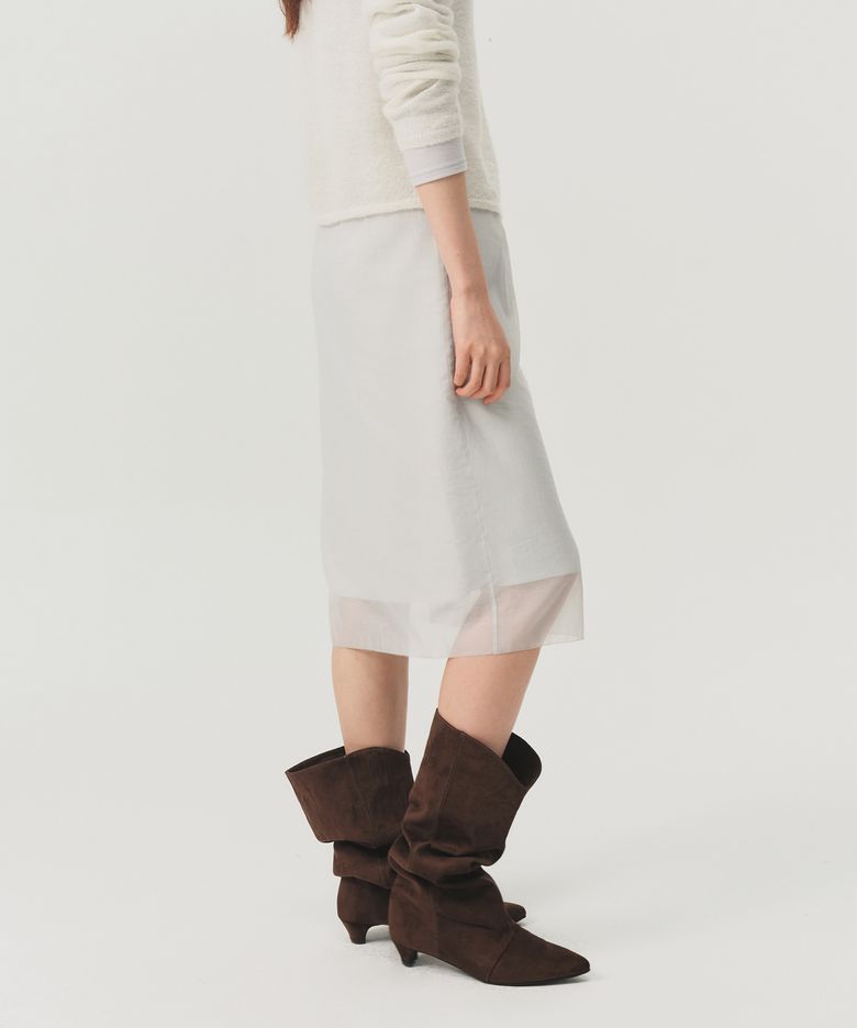 투웨이 레이어드 에이치 라인 스커트_라이트 블루 / 2-WAY LAYERED H-LINE SKIRT_LIGHT BLUE