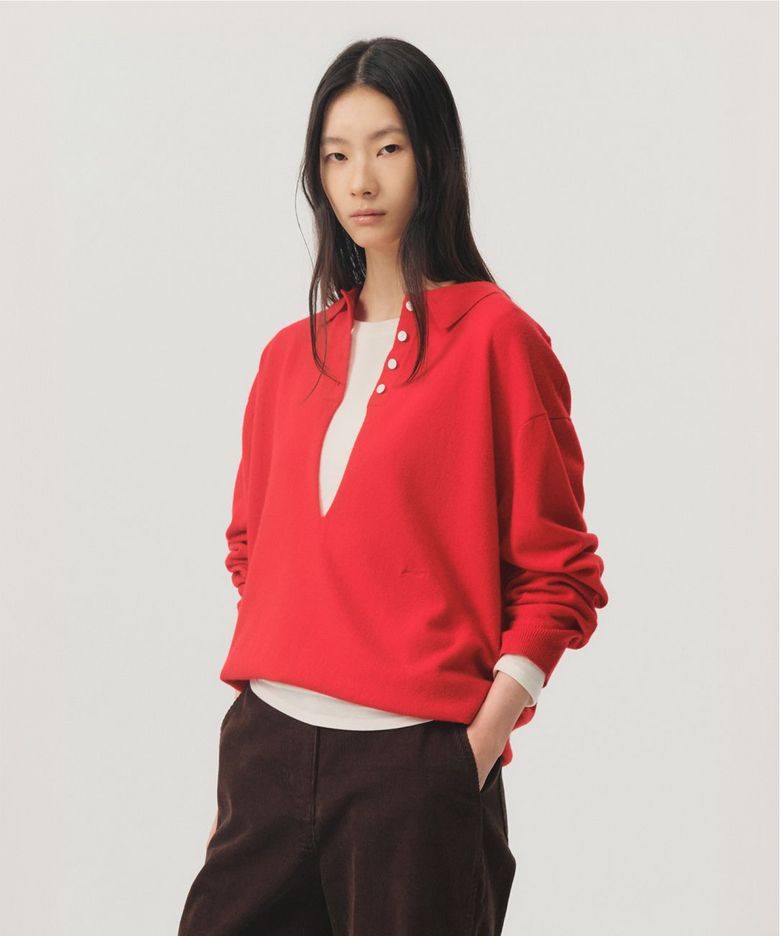 캐시미어 딥 브이넥 카라 니트 / CASHMERE DEEP V-NECK COLLAR KNIT_5colors