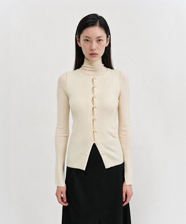 울 헤어리 레이어드 니트 탑 / WOOL HAIRY LAYERED KNIT TOP_3colors