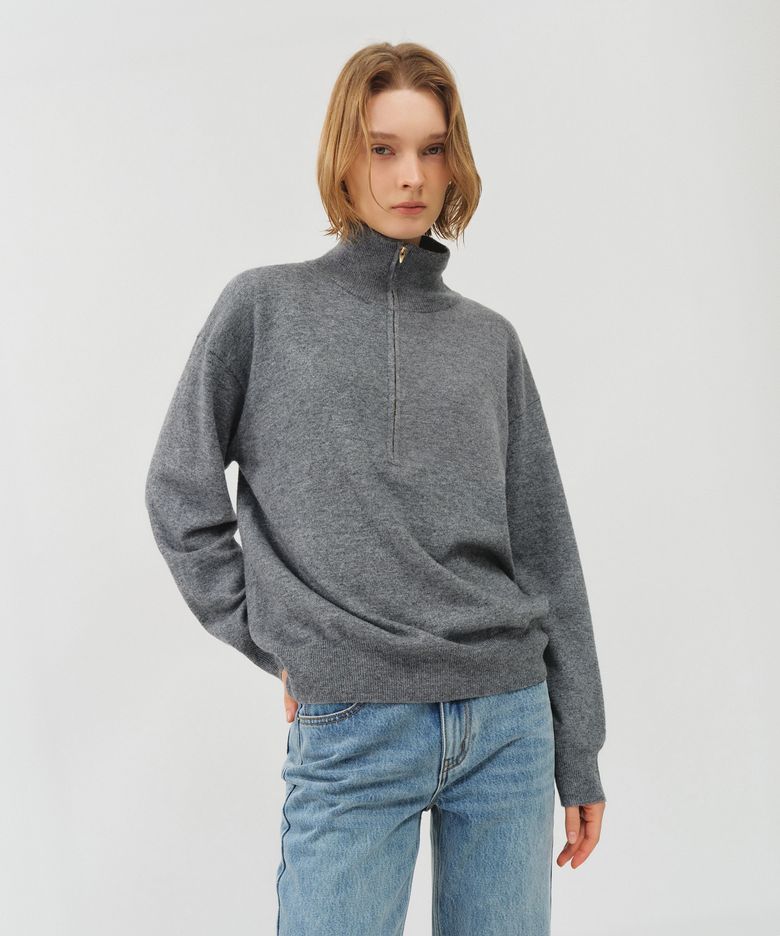 캐시미어 울 하프 집업 니트 / CASHMERE WOOL HALF ZIP UP KNIT_3colors