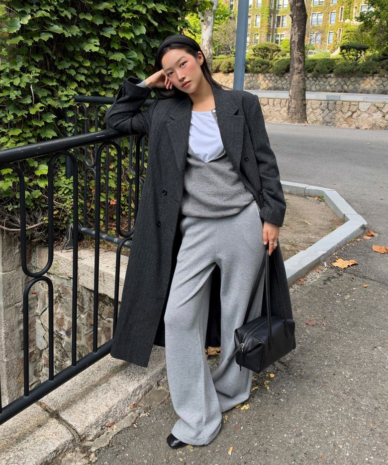 울 테일러드 세미 더블 롱 코트 / WOOL TAILORED SEMI DOUBLE LONG COAT_2colors