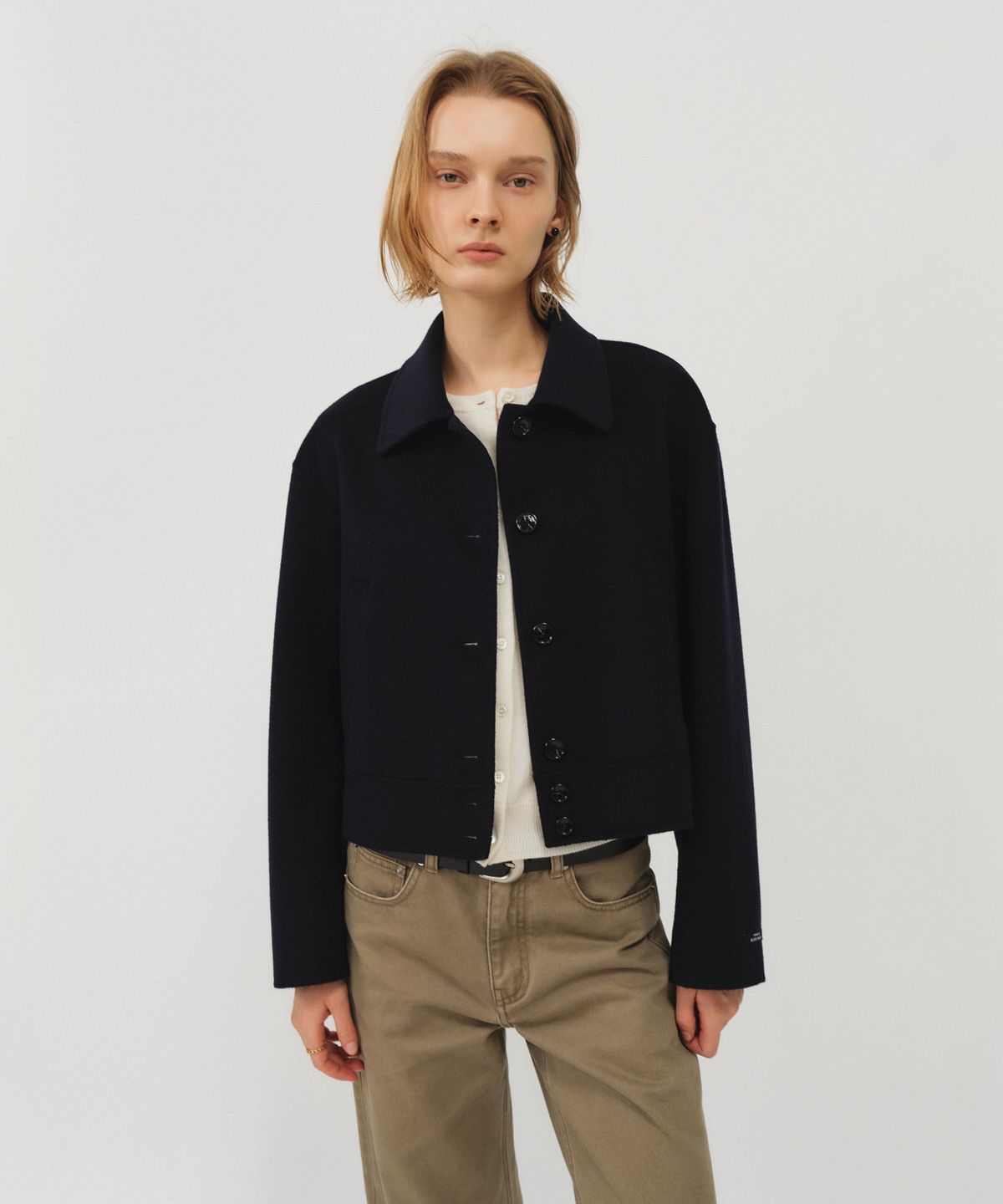 룩캐스트(LOOKAST) 울 핸드메이드 블루종 재킷_네이비 / WOOL HANDMADE BLOUSON JACKET_NAVY