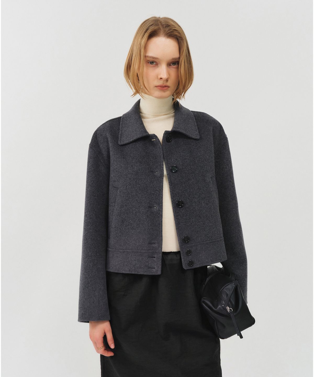 룩캐스트(LOOKAST) 울 핸드메이드 블루종 재킷_차콜 / WOOL HANDMADE BLOUSON JACKET_CHARCOAL