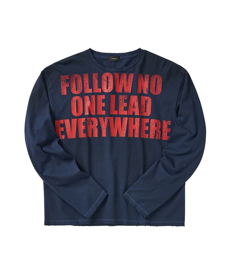 NO FOLLOW LONG SLEEVE T-SHIRT / BLUE