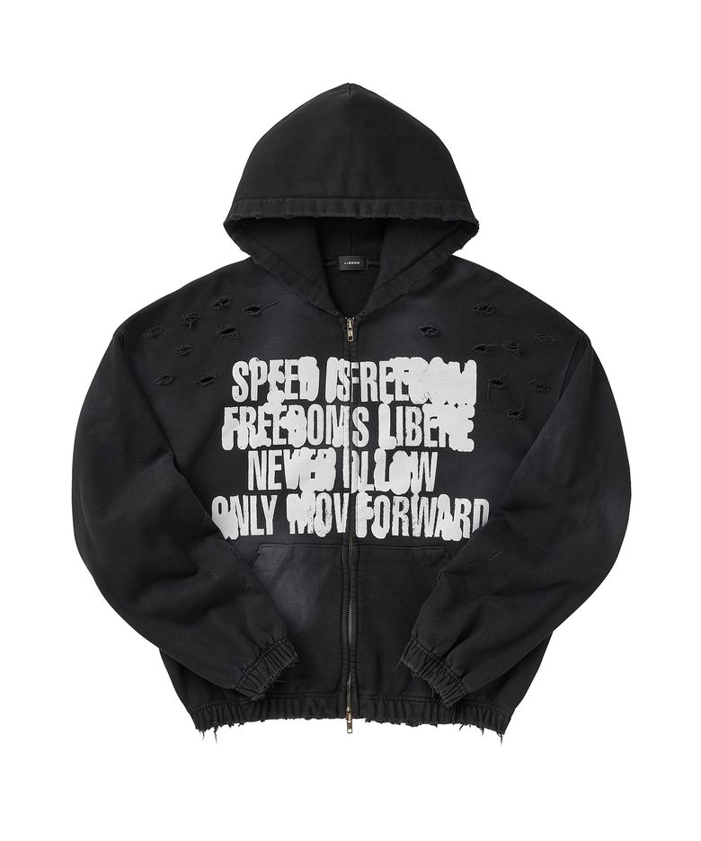 FULL SPEED ZIP HOODIE / BLACK