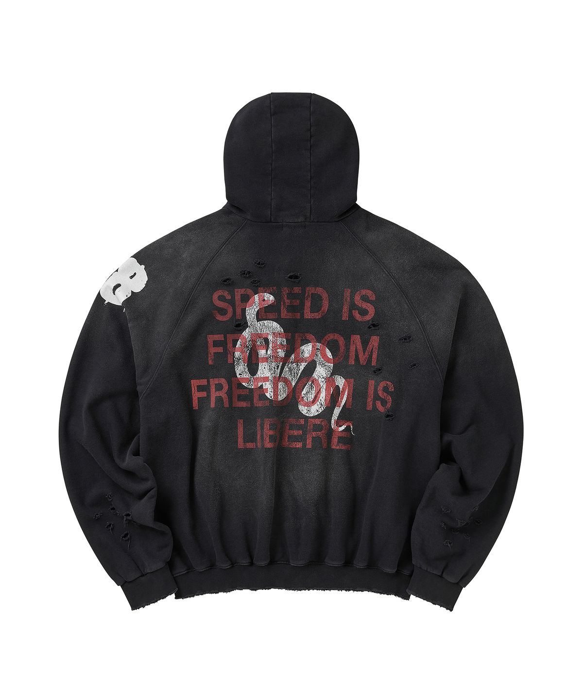 리베레(LIBERE) DOUBLE EIGHT SNAKE ZIP HOODIE / BLACK
