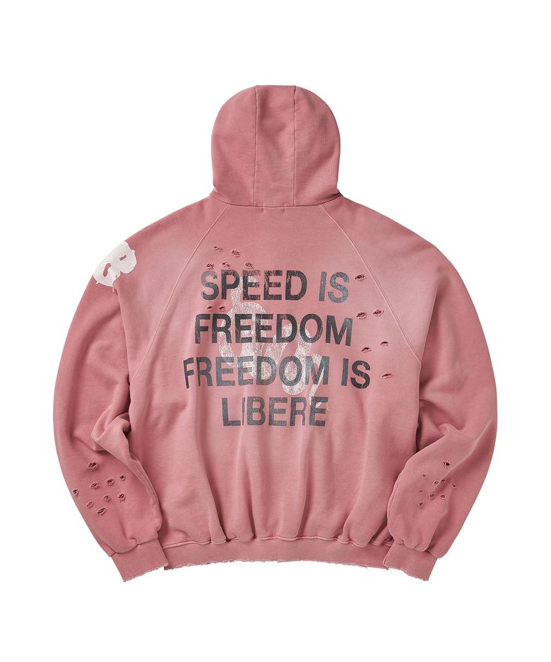 DOUBLE EIGHT SNAKE ZIP HOODIE / PINK
