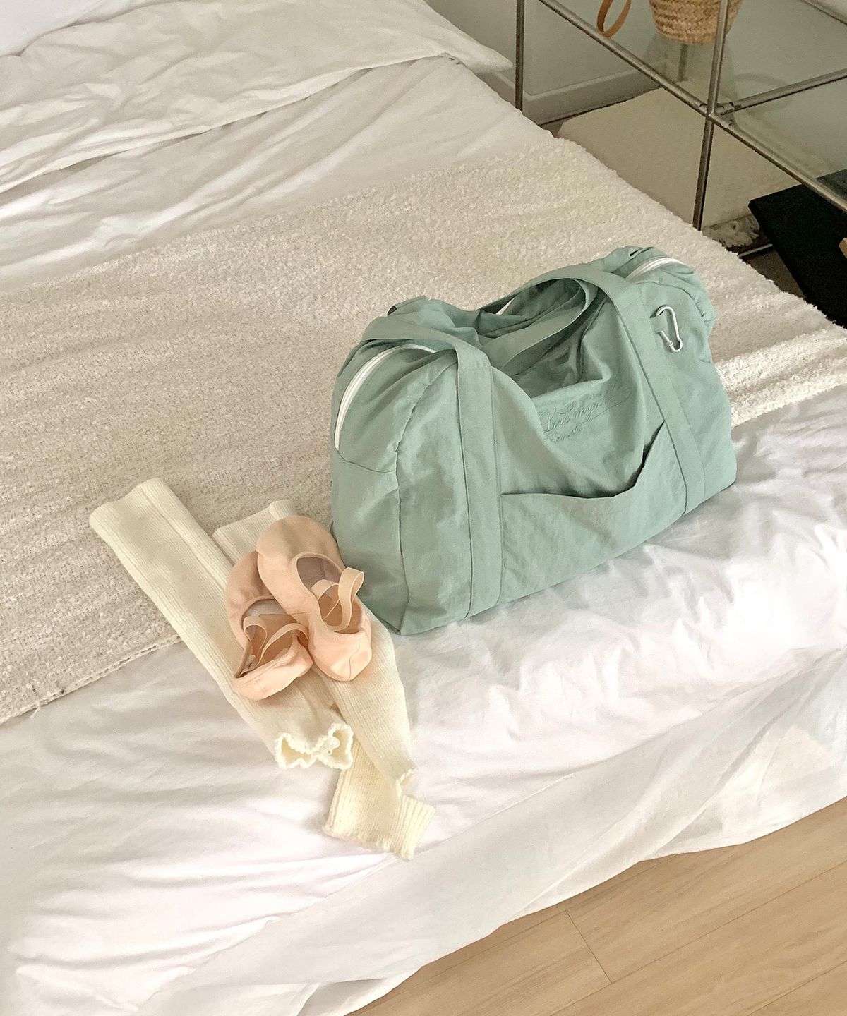 올리베(OLIVET) Archive multi boston bag (mint)_캐리어 여행 서브백 보스턴백