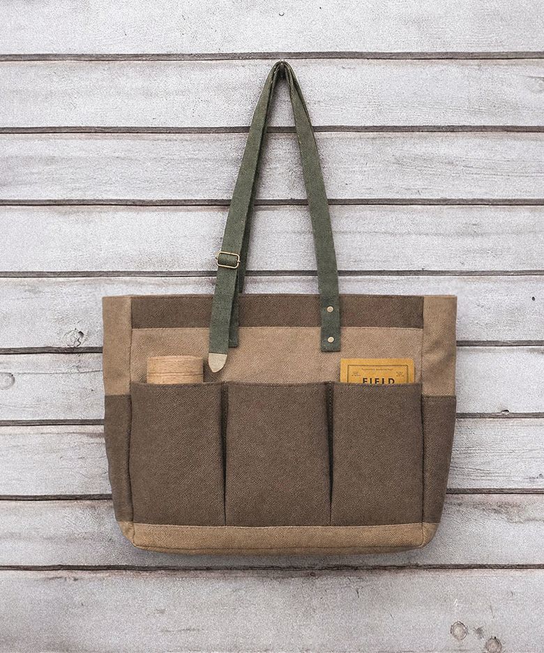 (26 FW) Long & Short 8 Pocket 2 Way Bag ( Coated Canvas Khaki )