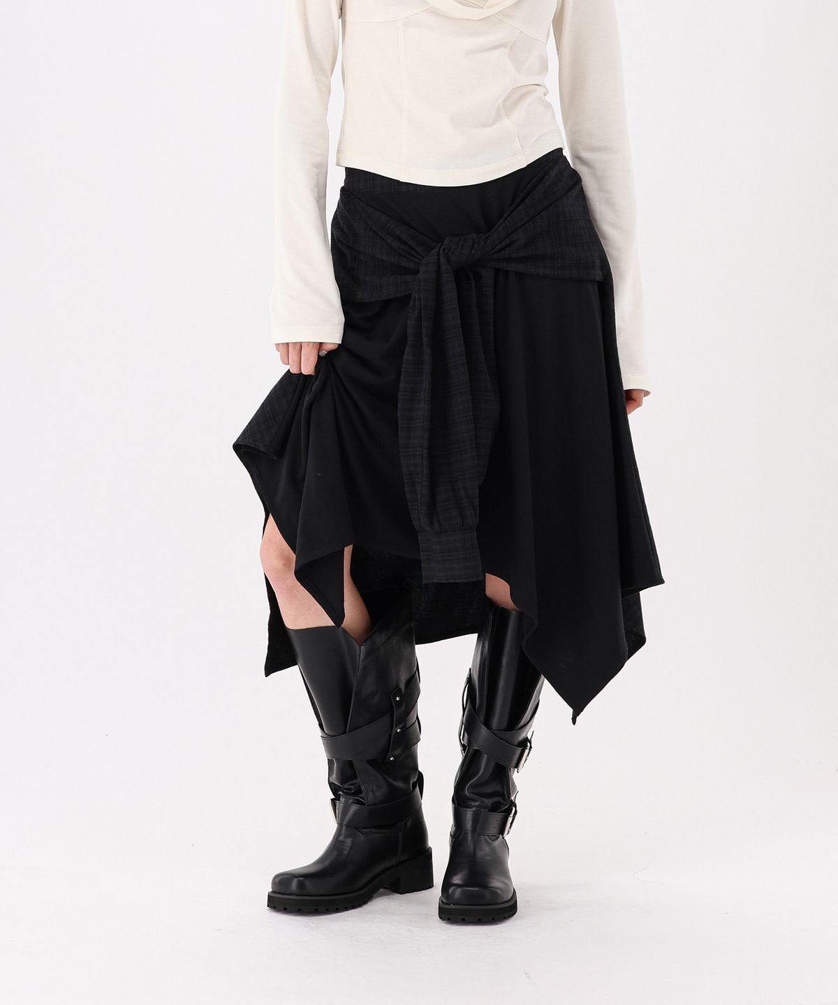 녹타브(NOCTAVE) Knot Draped Skirt
