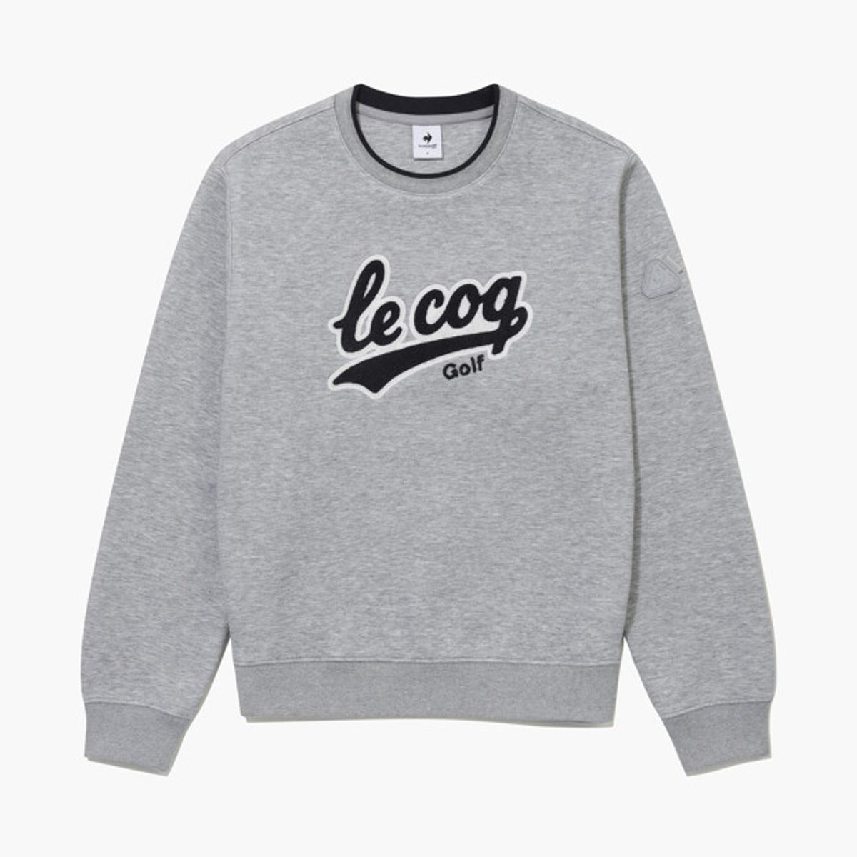 르꼬끄 골프(LECOQ GOLF) 공용 커브드 로고 스웨트 셔츠 _LGRY GR321MRL92