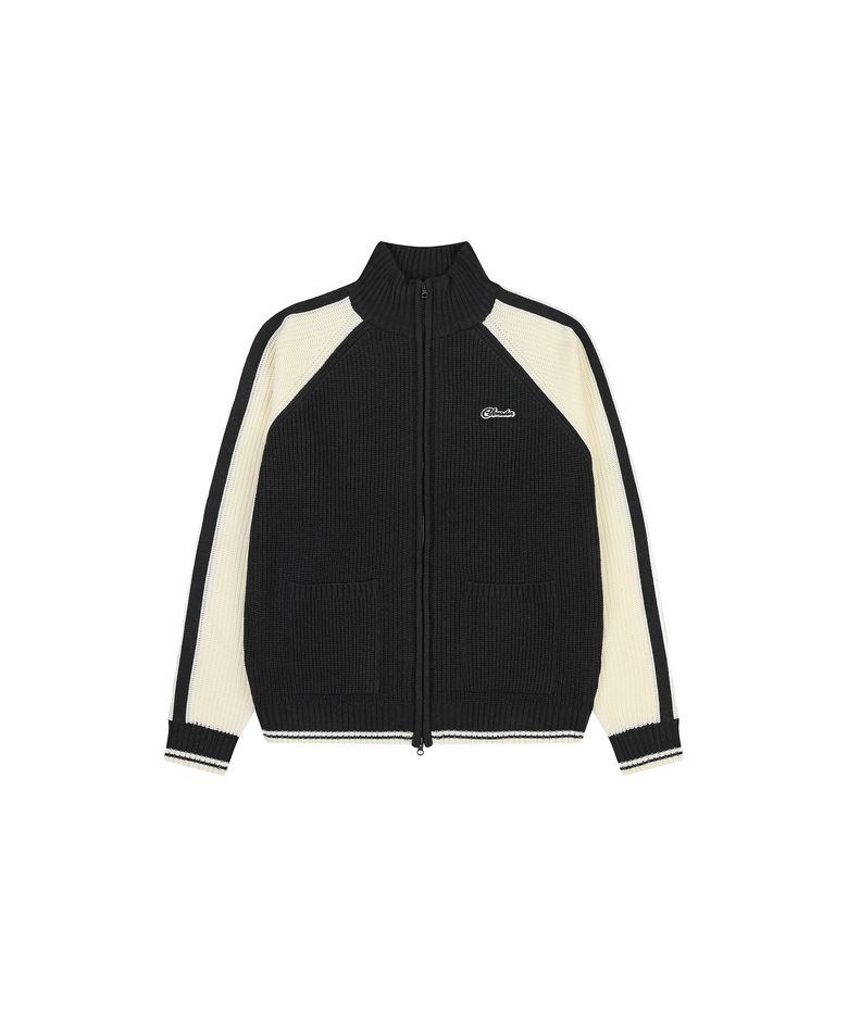 UNION JACK TRACK SWEATER ZIP-UP [BLACK]