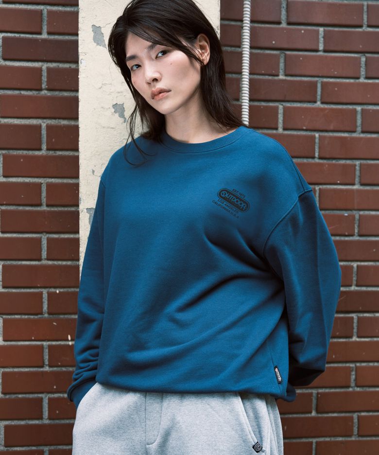 베이직 멀티 로고 스웻 셔츠 (딥블루)