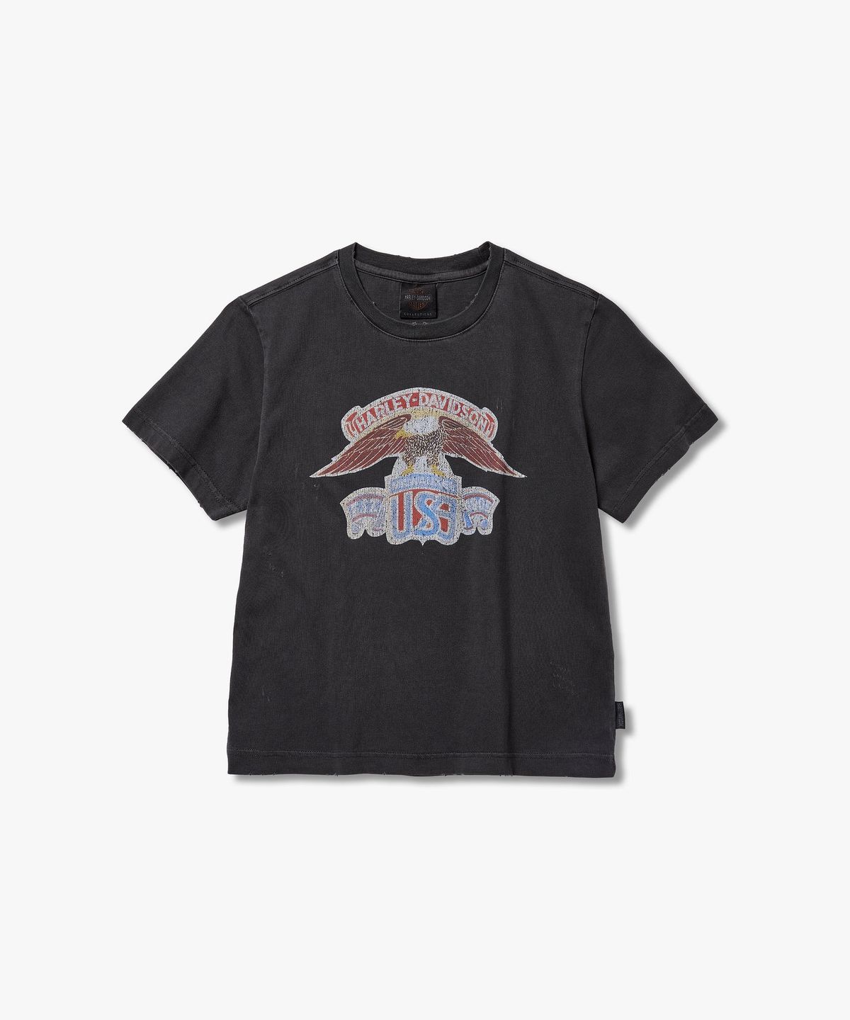 할리데이비슨 컬렉션스®(HARLEY-DAVIDSON COLLECTIONS®) [American Vintage] 여성 이글 피그먼트 크롭 티셔츠 챠콜 HH26311102