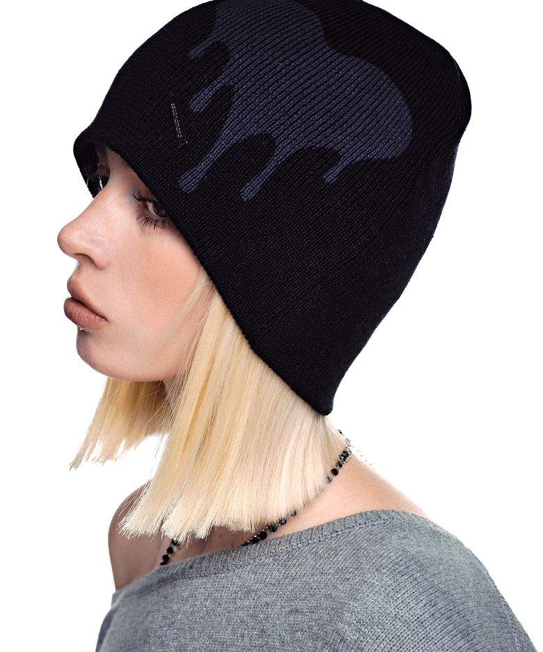 Heart Symbol Knit Beanie [BLACK]_SEAC021BLACK
