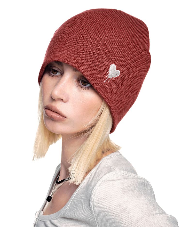 Heart Symbol Knit Beanie [RED]_SEAC021RED