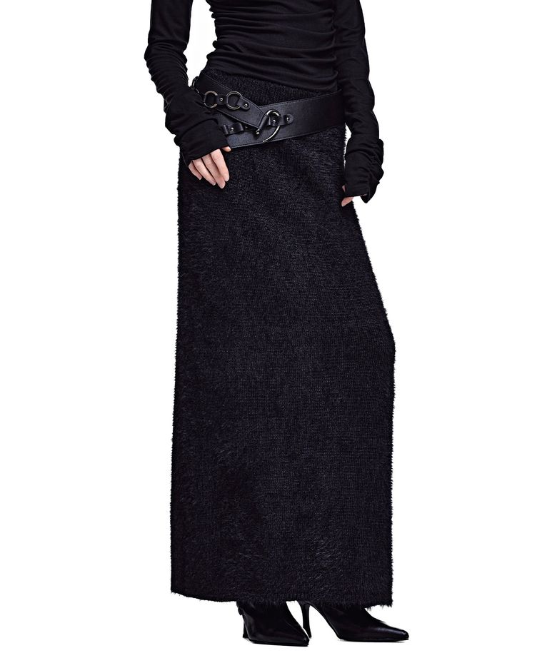 Hairy Maxi Skirt [BLACK]_SEWSK008BLACK