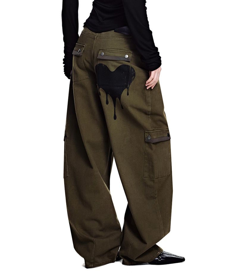 Heart Graphic Balloon Pants [KHAKI]_SEWPT018KHAKI
