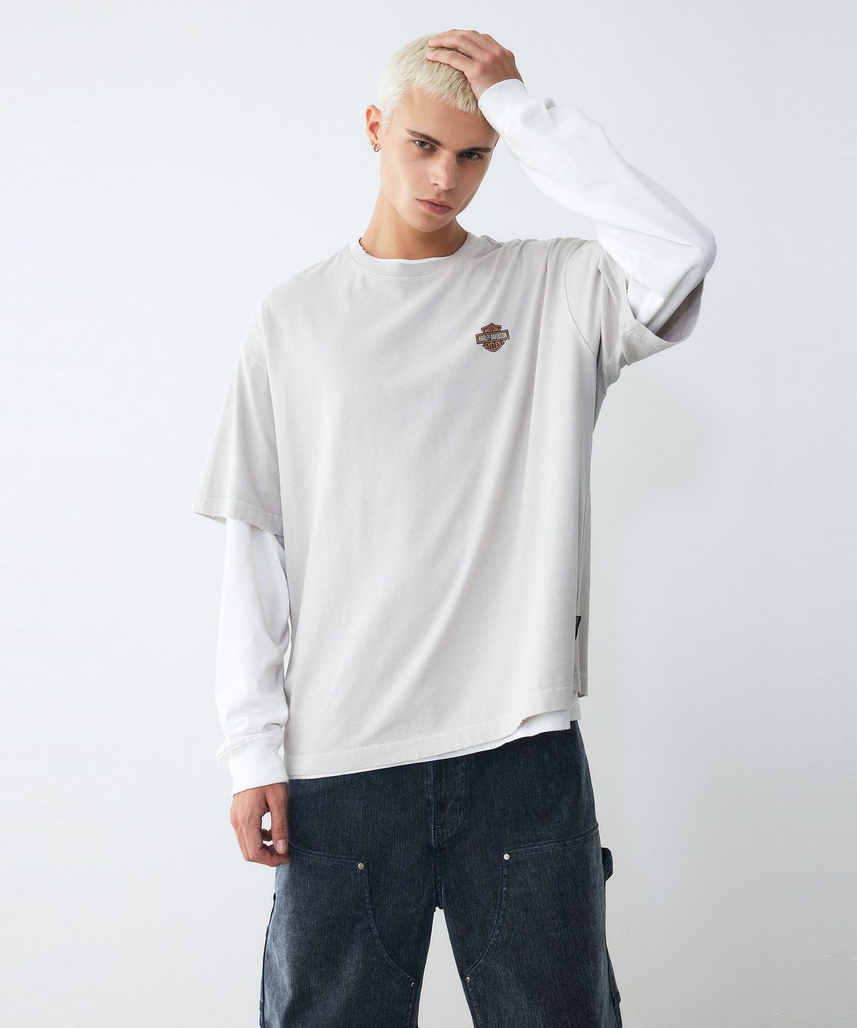할리데이비슨 컬렉션스®(HARLEY-DAVIDSON COLLECTIONS®) [American Vintage] 1903 B&S 디스트레스드 반팔 티셔츠 라이트 바이올렛 HH16311005