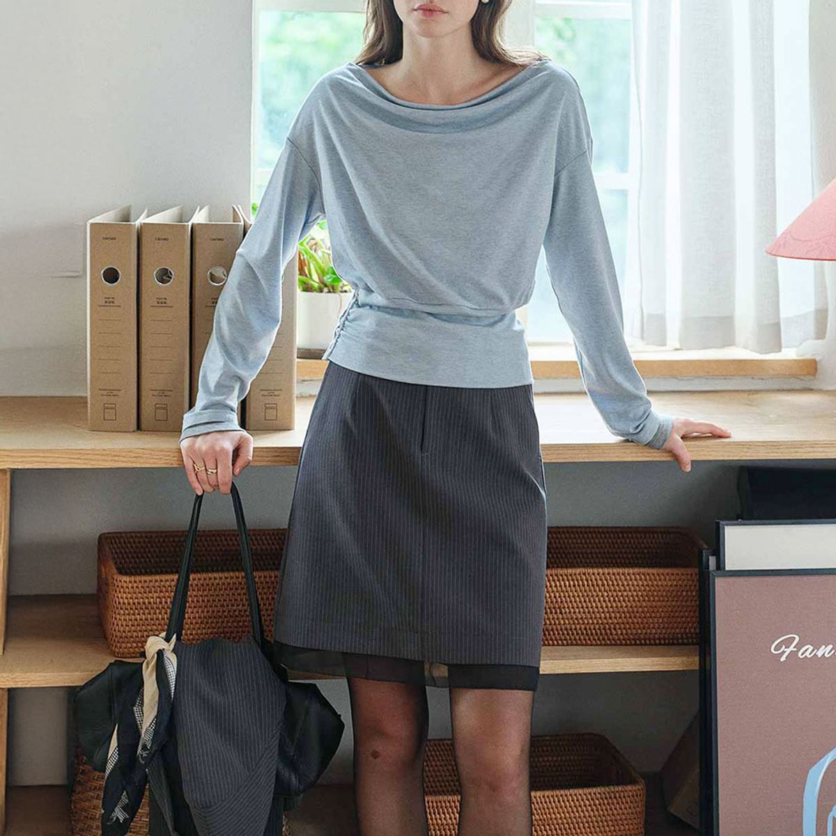 심플레트로(SIMPLE RETRO) SR_Vintage french stripe mini skirt