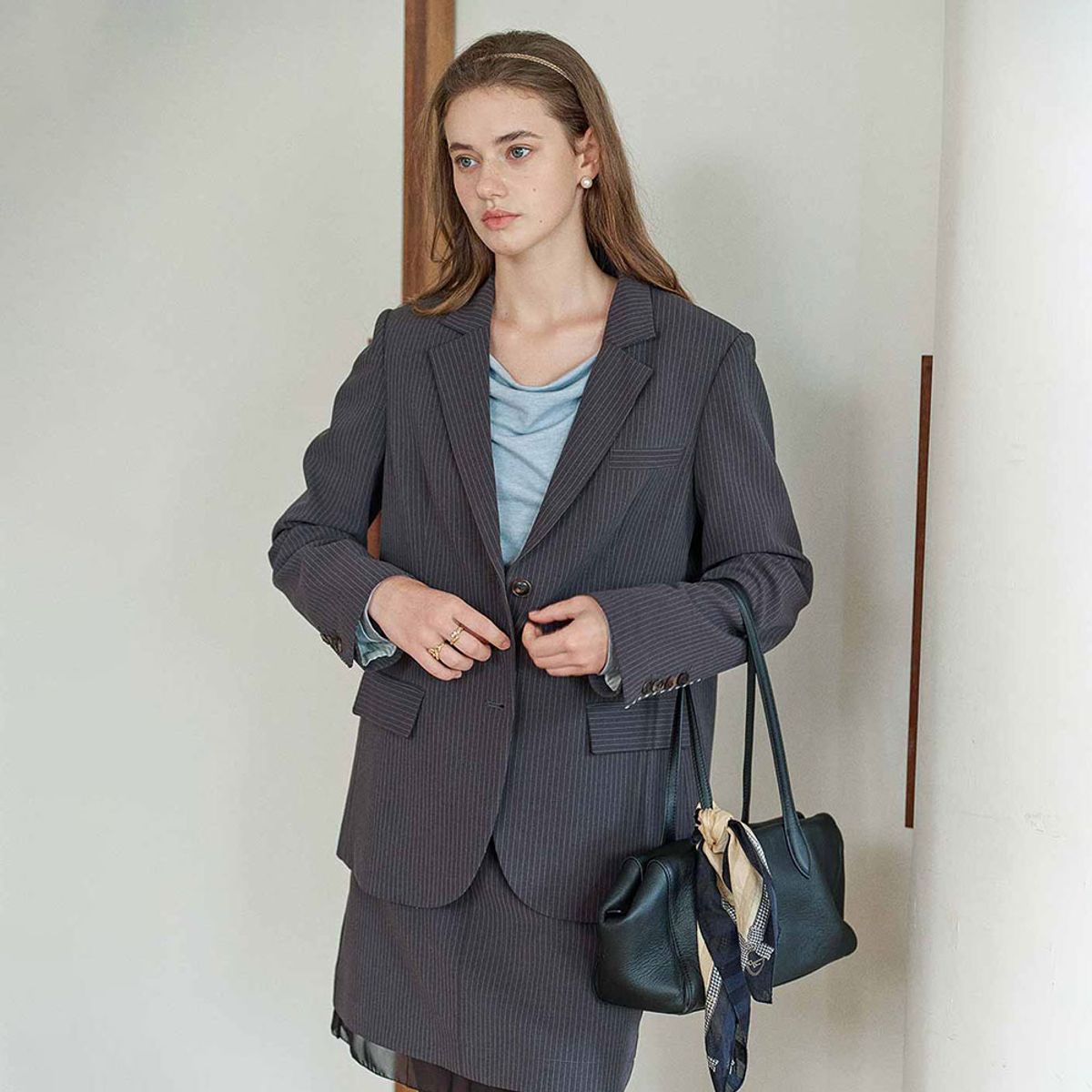 심플레트로(SIMPLE RETRO) SR_Vintage french stripe suit jacket