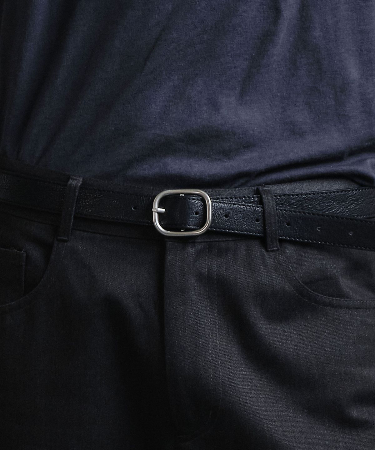 베른(VERN) MOREN LEATHER ROUNDING BELT (BLACK)