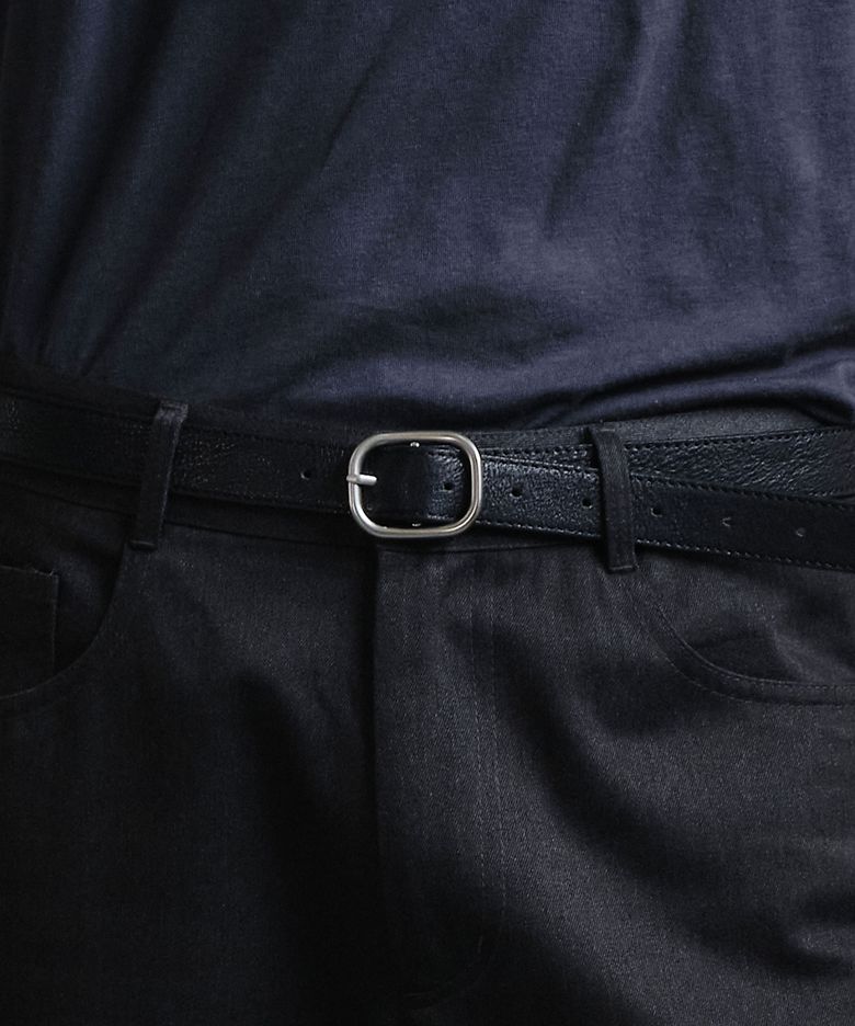 MOREN LEATHER ROUNDING BELT (BLACK)