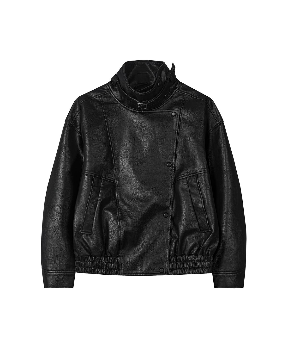 세컨모놀로그(SECONDMONO) High Neck Leather Blouson [BLACK]_SEWJK007BLACK