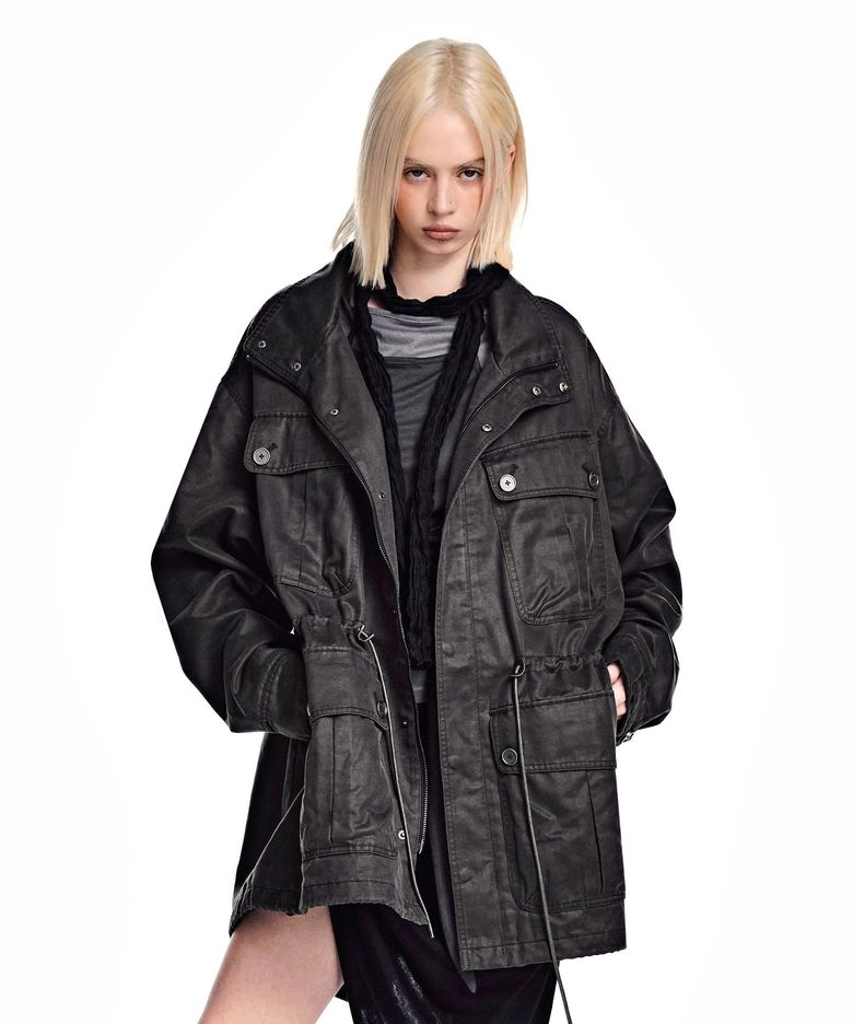 Waxed Fishtail Field Jacket [CHARCOAL]_SEJK038CHARCOAL