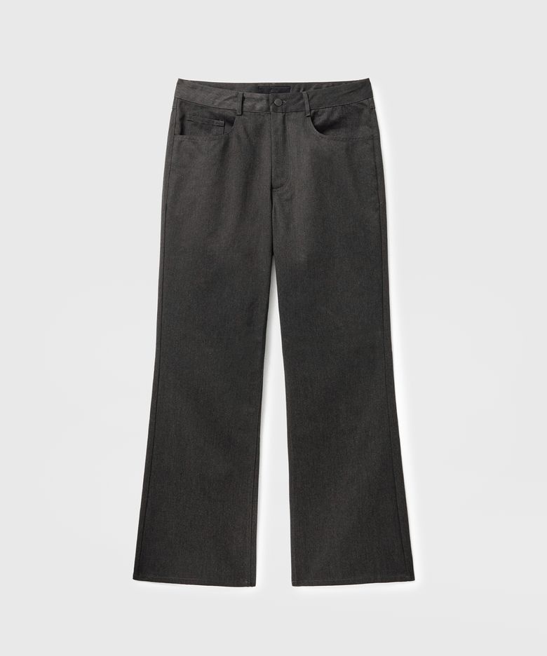 LUCA FINE COTTON FLARE PANTS (CHARCOAL)