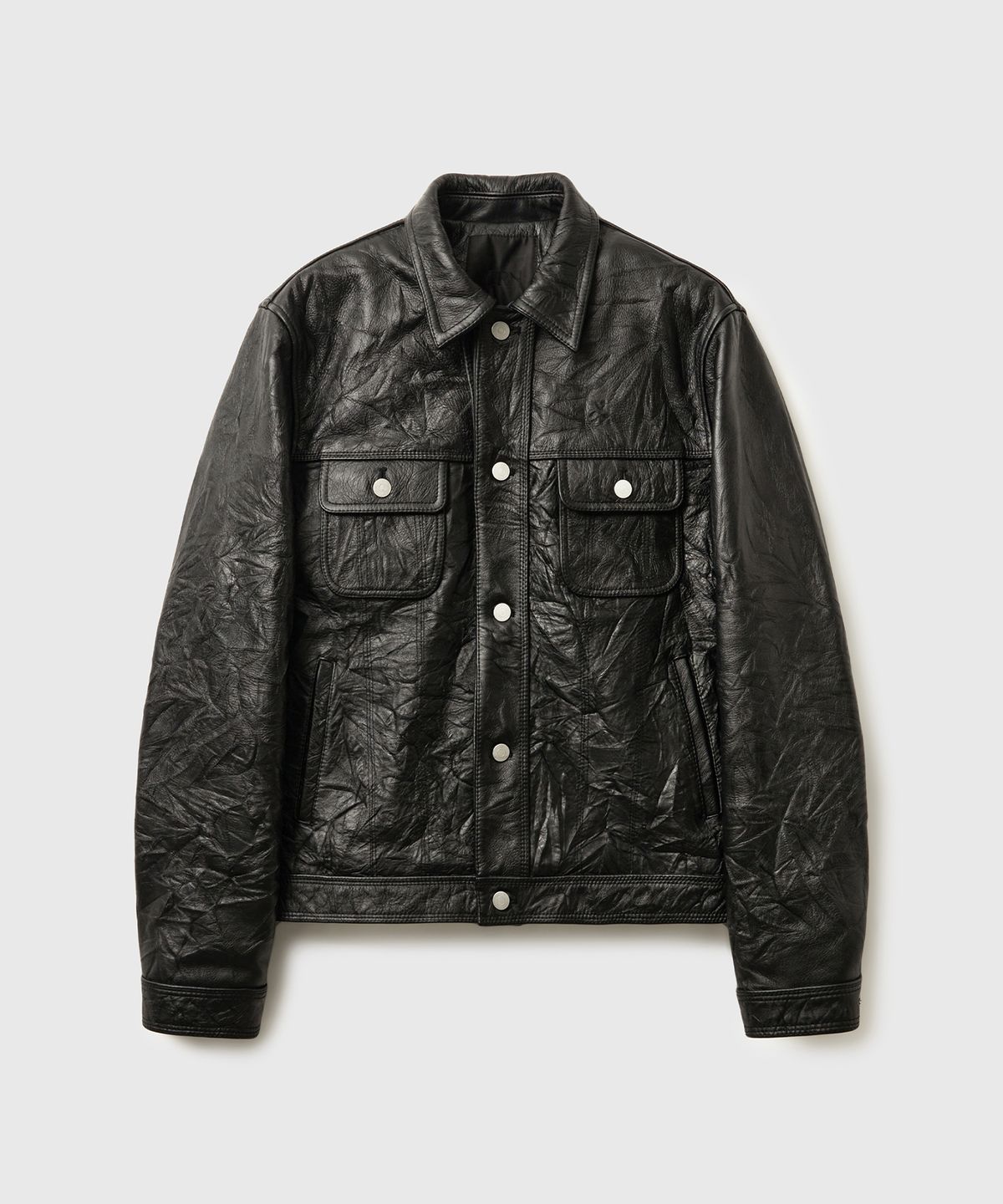 베른(VERN) MATEO NAPPA LEATHER TRUCKER JACKET (BLACK)