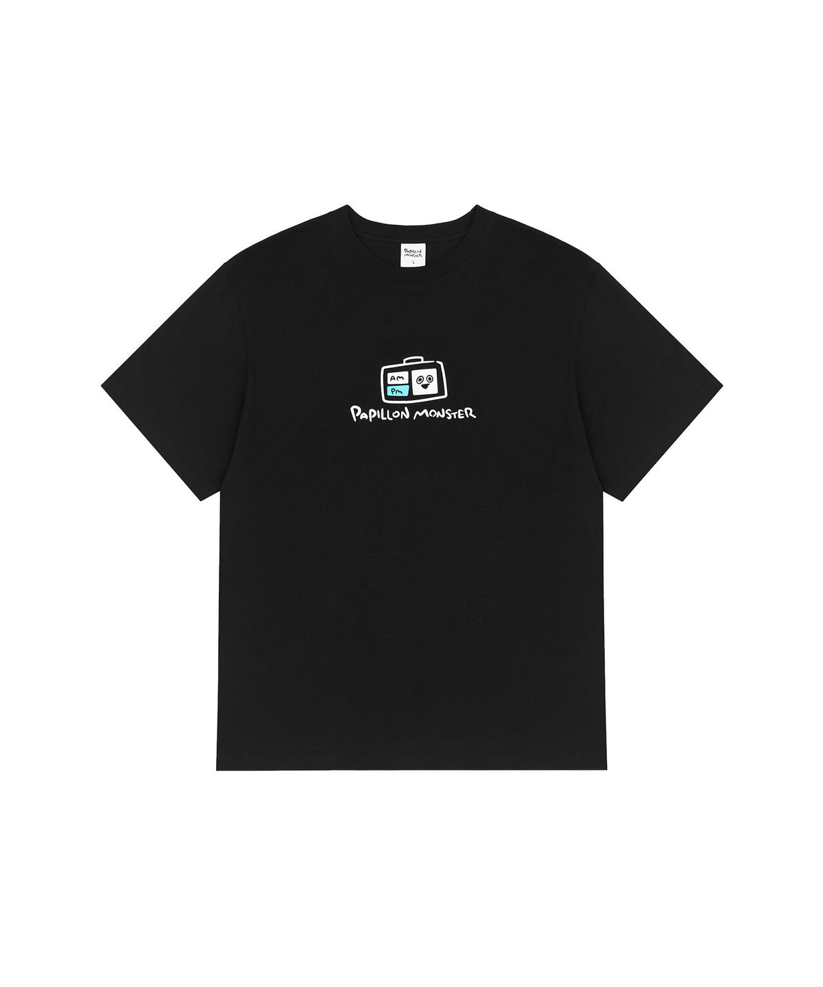 빠삐용 몬스터(PAPILLON MONSTER) S/S PAPI Clock Regular T-shirt_Black