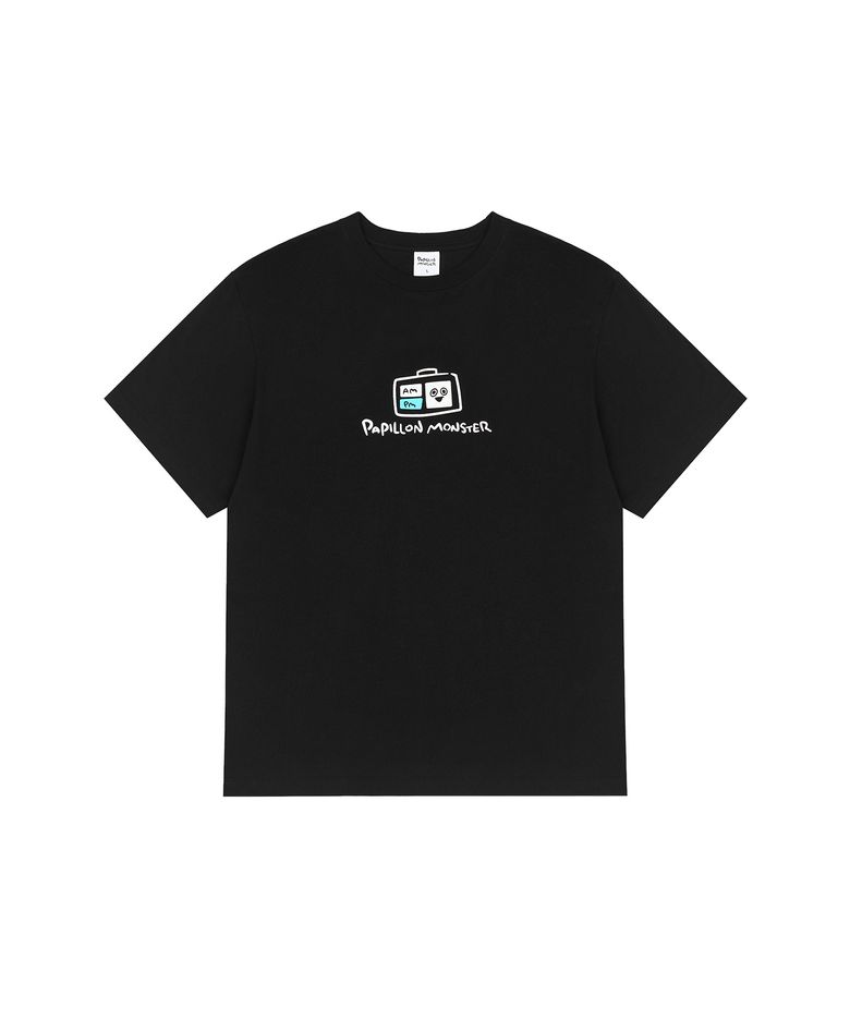 S/S PAPI Clock Regular T-shirt_Black