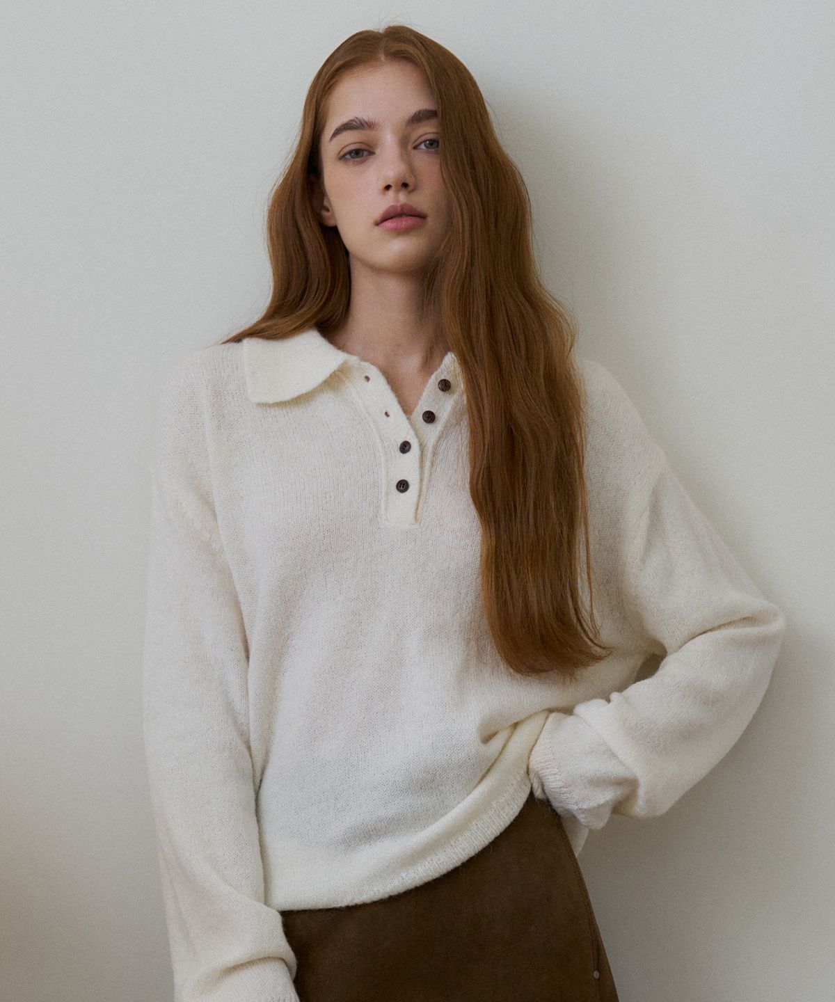 헤인트(HAINT) LUME SOFT COLLAR KNIT TOP 2COL_IVORY
