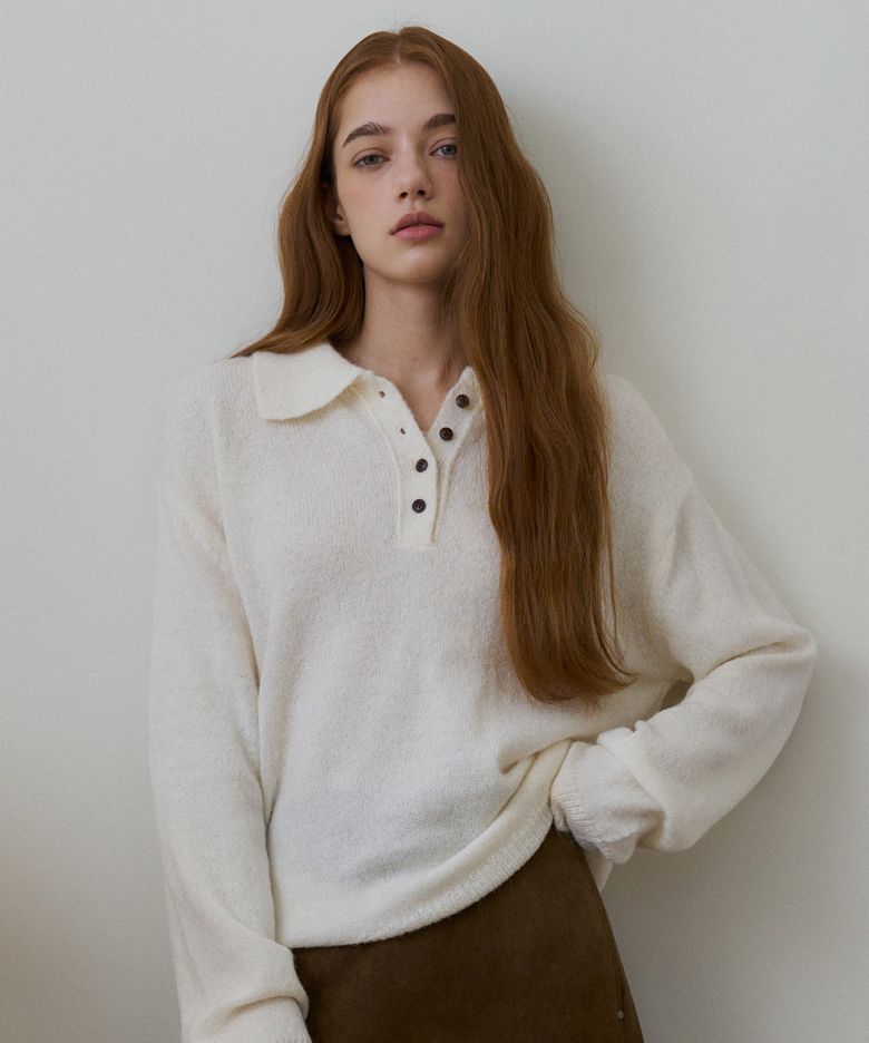 LUME SOFT COLLAR KNIT TOP 2COL_IVORY