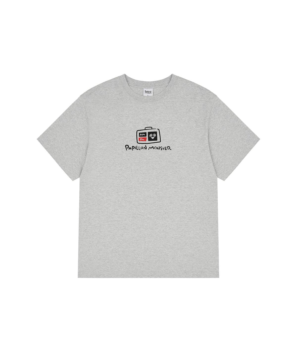 빠삐용 몬스터(PAPILLON MONSTER) S/S PAPI Clock Regular T-shirt_M/Grey