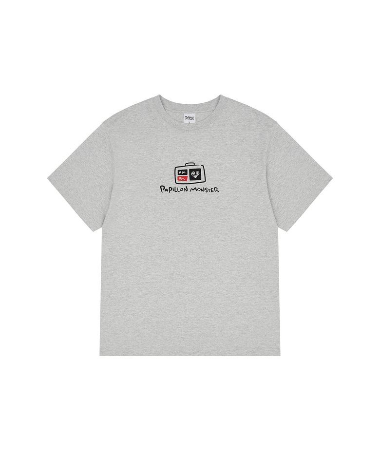 S/S PAPI Clock Regular T-shirt_M/Grey