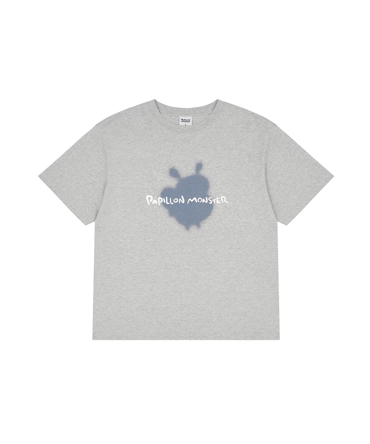 빠삐용 몬스터(PAPILLON MONSTER) S/S PAPI Blur Crop fit T-shirt_M/Grey