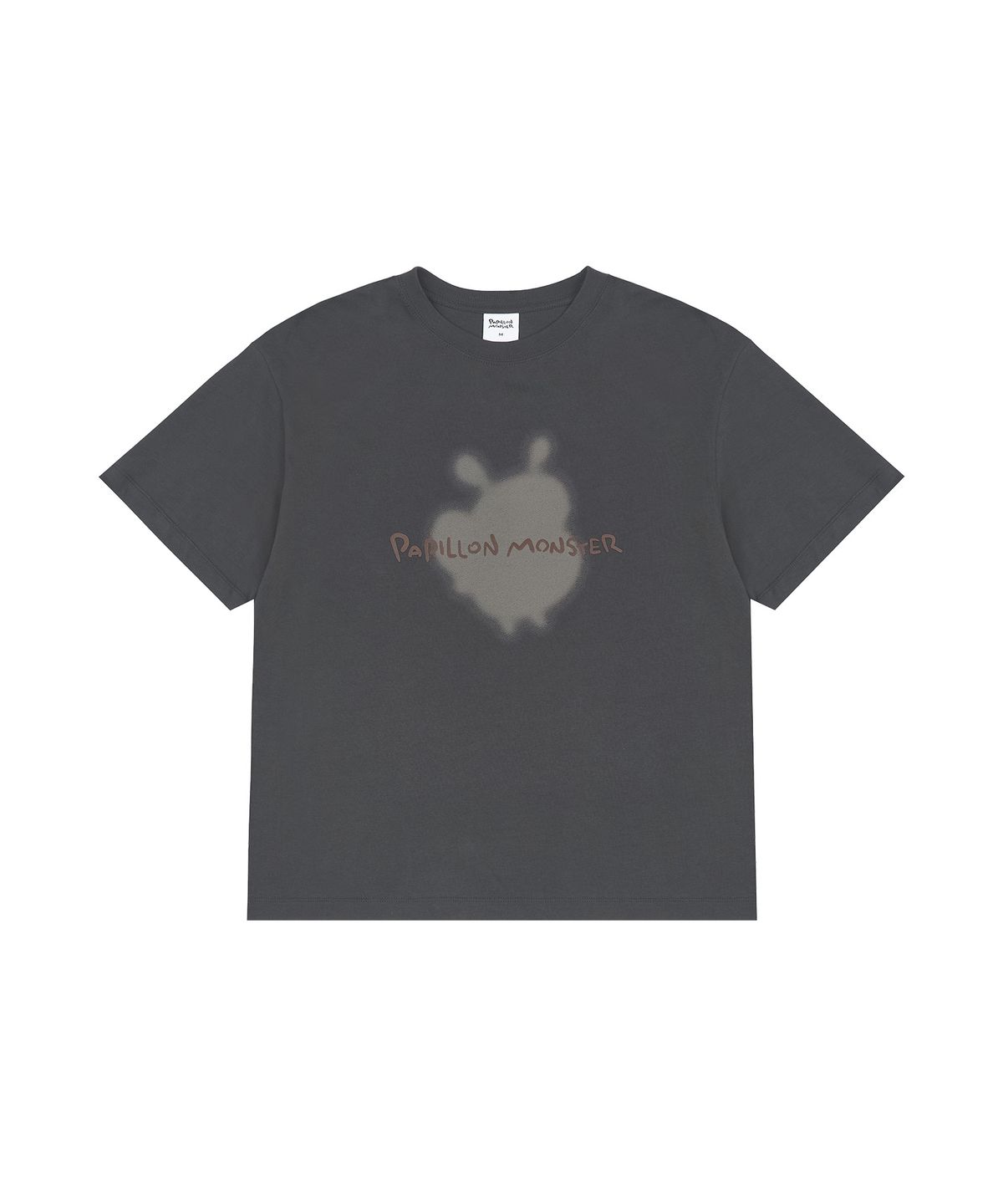 빠삐용 몬스터(PAPILLON MONSTER) S/S PAPI Blur Crop fit T-shirt_Charcoal
