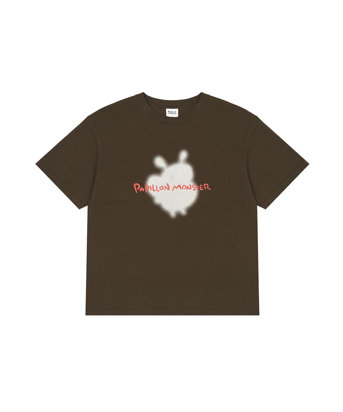 빠삐용 몬스터(PAPILLON MONSTER) S/S PAPI Blur Crop fit T-shirt_Brown