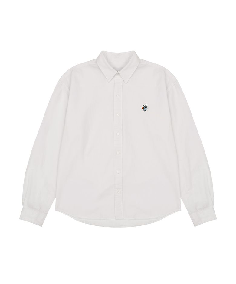 L/S PAPI Emb Oxford Shirt_White
