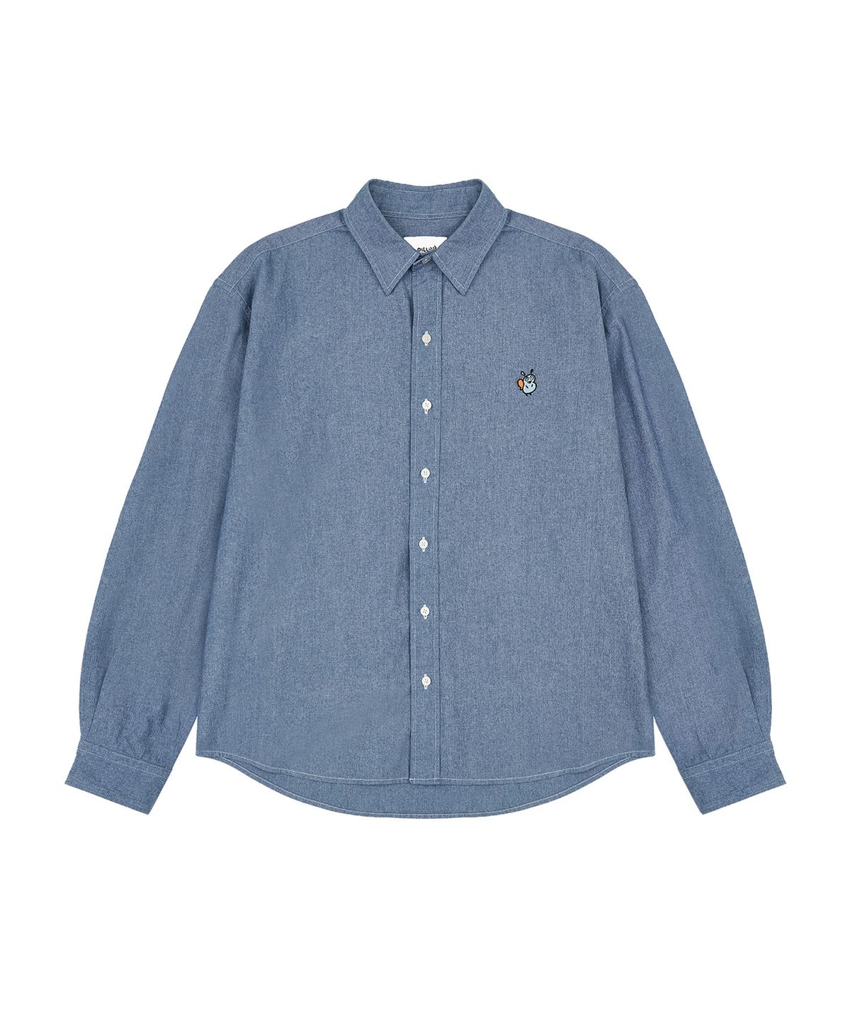 빠삐용 몬스터(PAPILLON MONSTER) L/S PAPI Emb Chambray Shirt_Blue